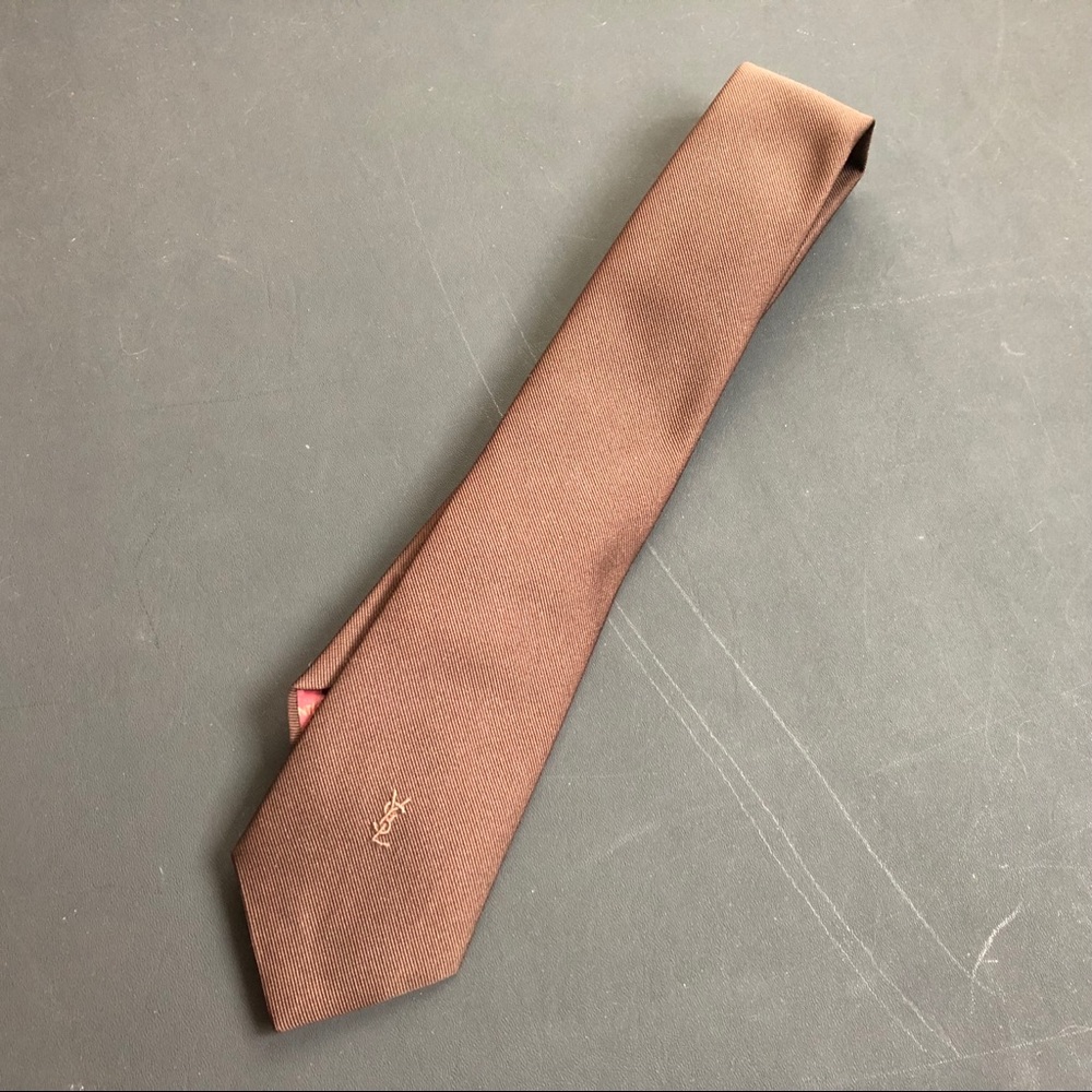 Vintage Yves St. Laurent Silk Logo Tie